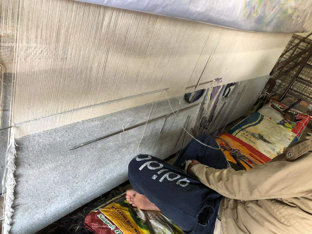 Teppich Kunst Unikat LION TREASURE  260x260 cm Knüpfzeit ca. 270 Tage