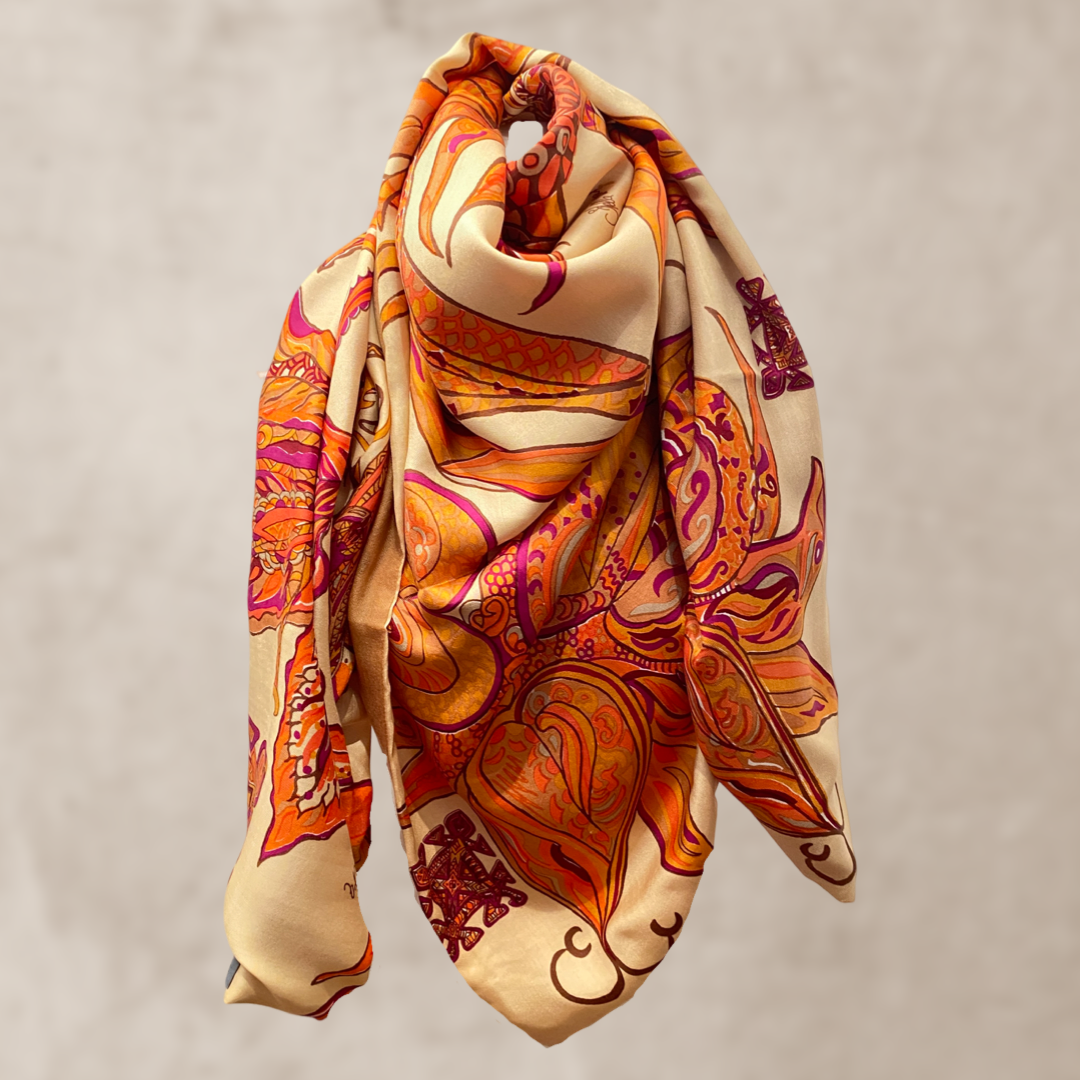 “BONDED IN GARDEN EDEN “ - LIMITED EDITION #3 von 5 Stück -  Kaschmir & Seide, Doubleface