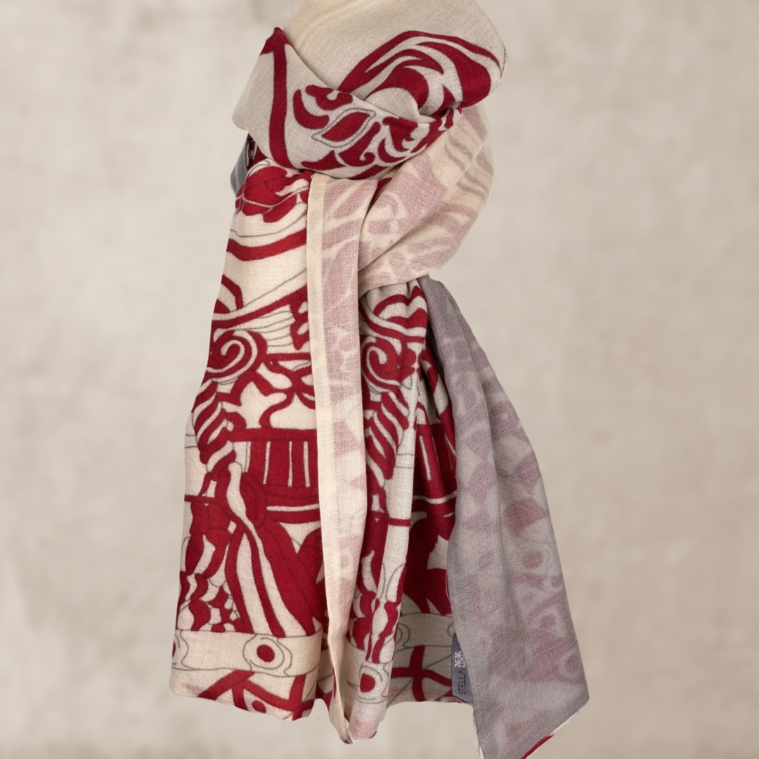 Kaschmir Schal XL, LAST SAMURAI, doubleface, 100x200cm limited edition