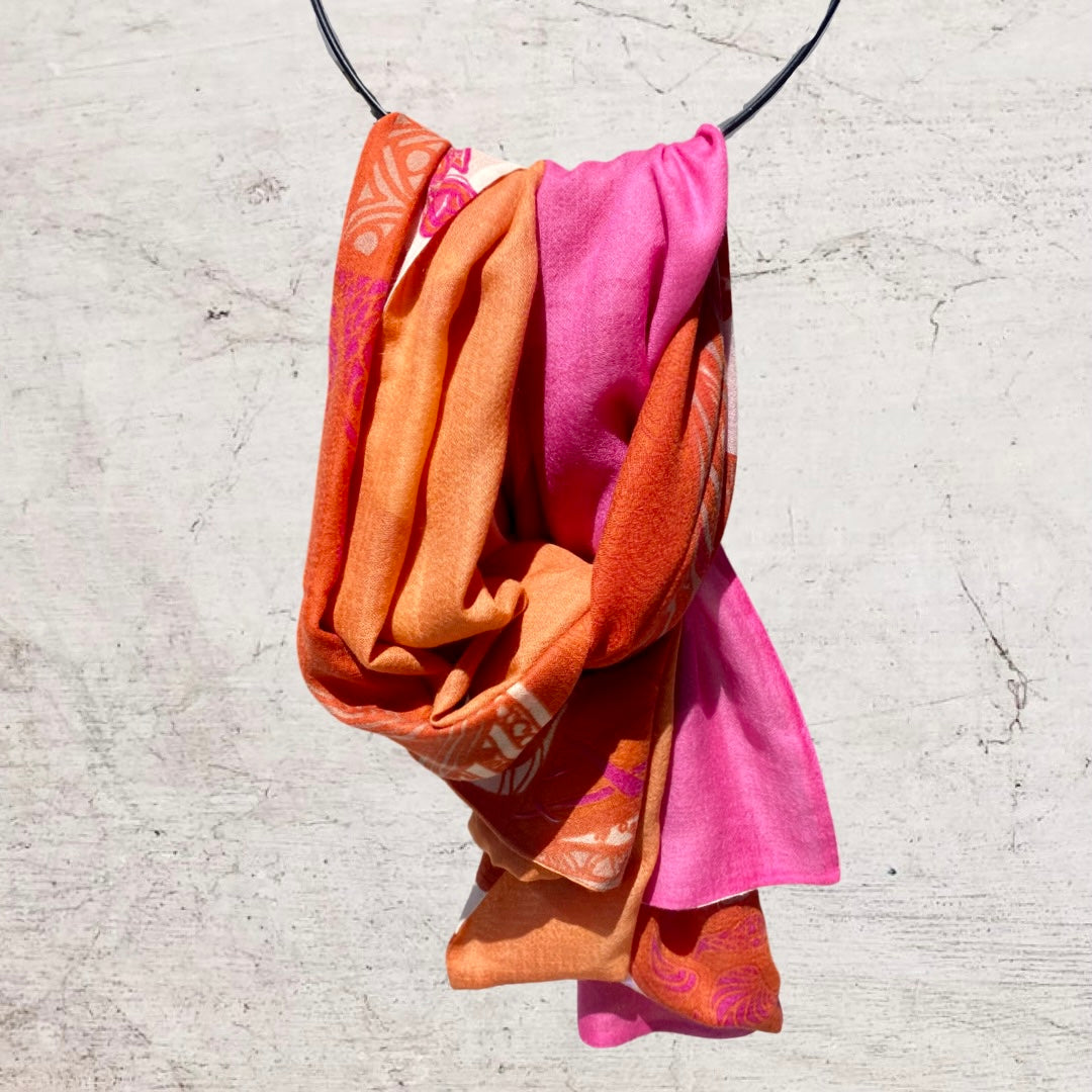 “SOUL LEAVES” doubleface cashmere scarf made of 100% light baby cashmere - limited to 5 pieces