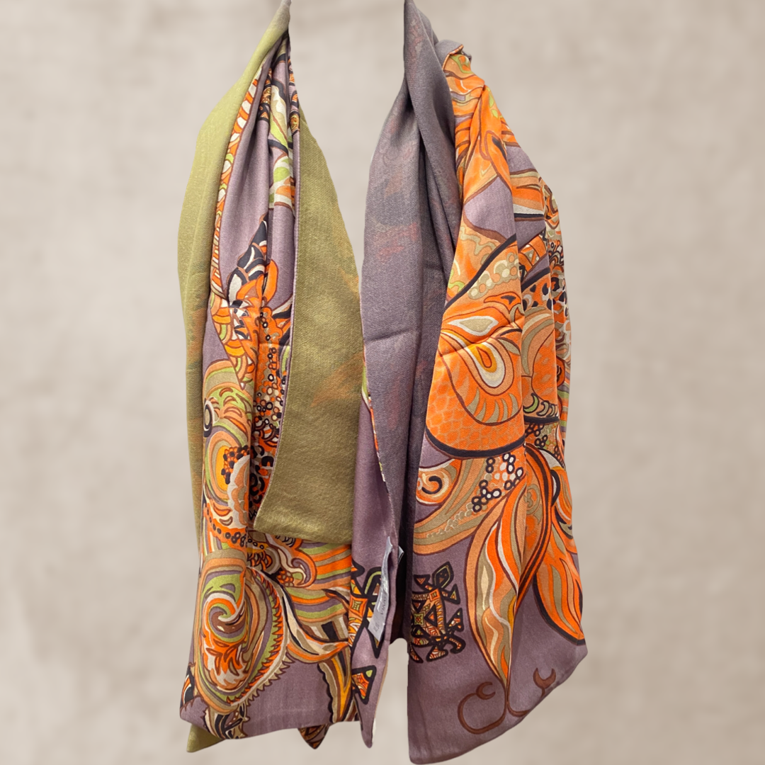 “BONDED IN GARDEN EDEN “ - LIMITED EDITION #2 von 4 Stück -  Kaschmir & Seide, Doubleface - greenery