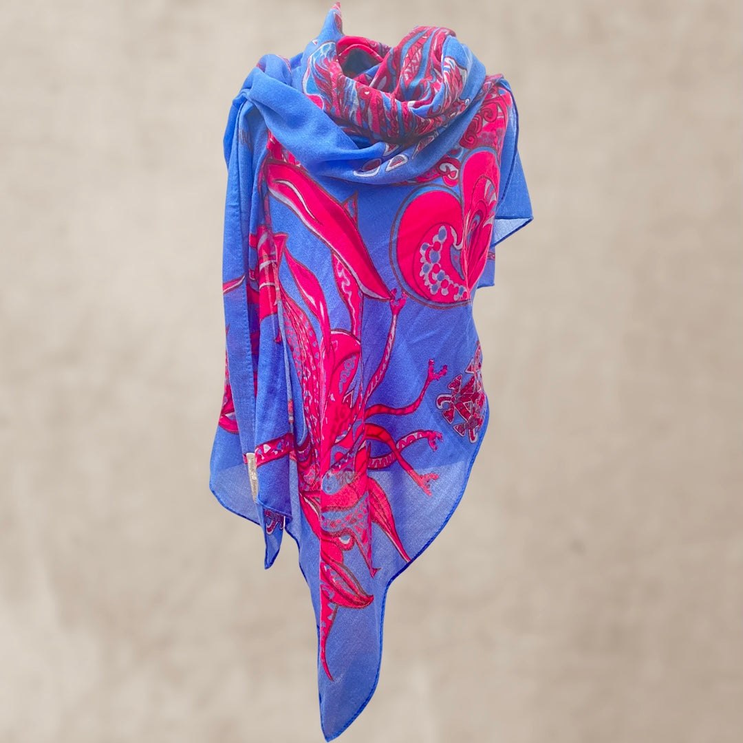 Schal SOUL FLOWERS, 100%  Changra Baby Kaschmir. 220x120, Limitiert #8