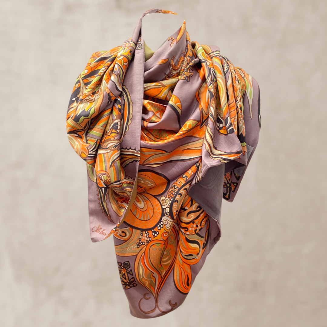 “BONDED IN GARDEN EDEN “ - LIMITED EDITION #2 von 4 Stück -  Kaschmir & Seide, Doubleface - greenery