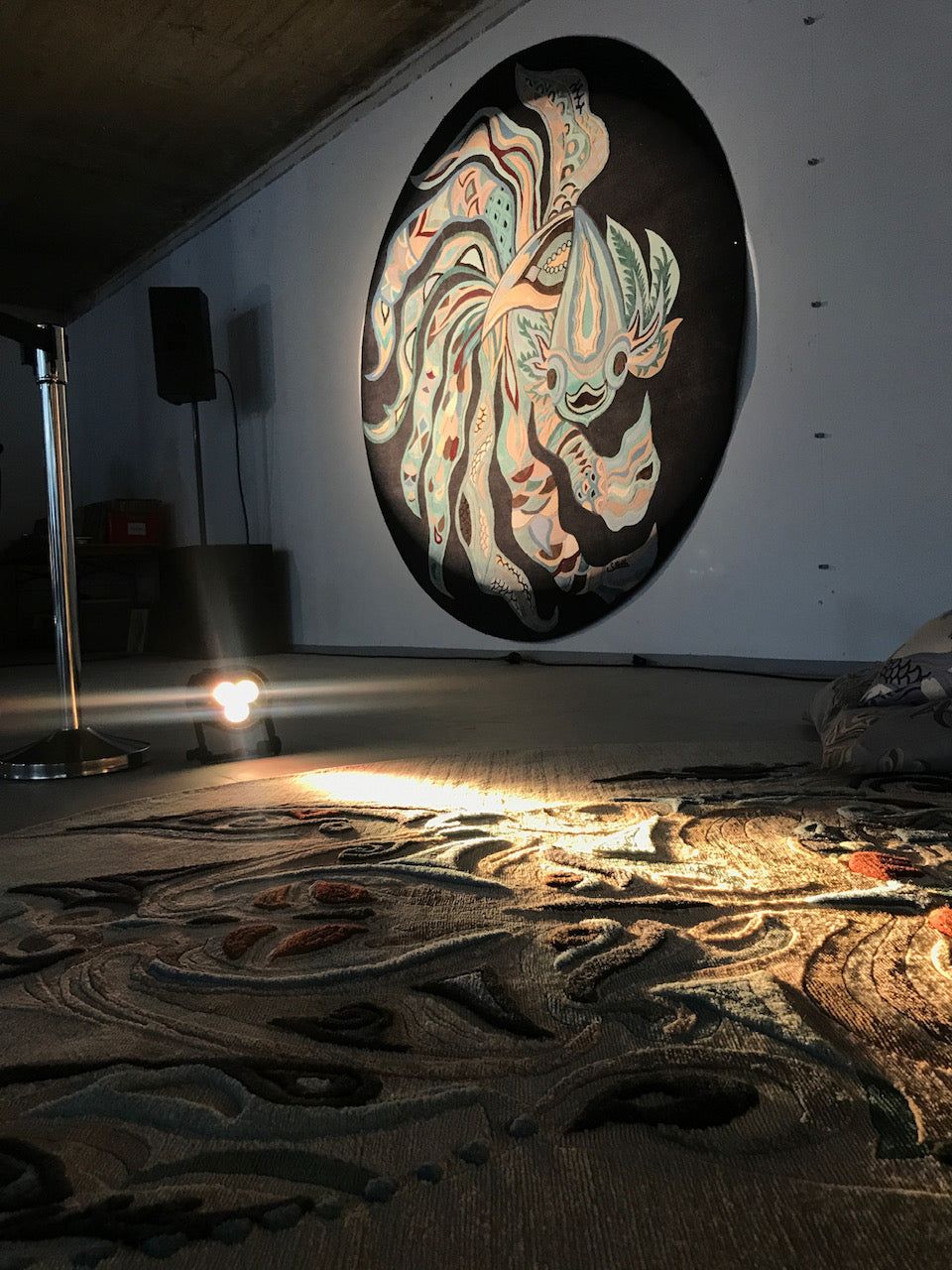 HAPPY FISH 1 - Unique carpet - Unique Designer Rug 260 cm - Knotting time approx. 270 days