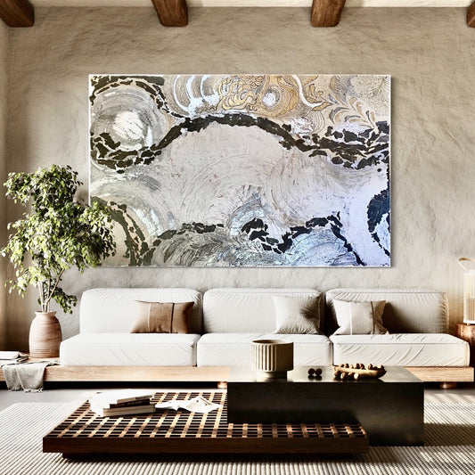 “Wave of Feelings” different techniques on canvas 140x200 cm