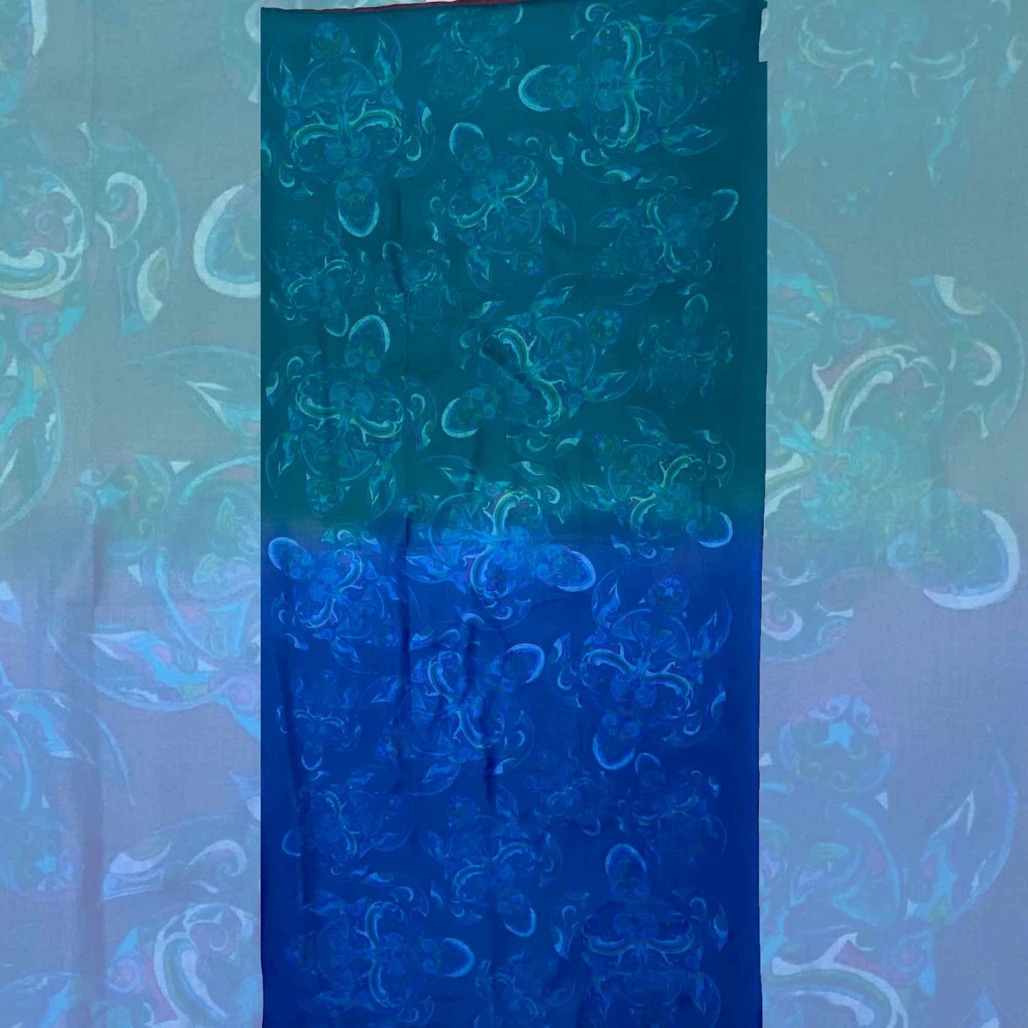 TURTLE LOVE Doubleface Kaschmir & Seiden-Schal - 200x100 - bordeaux/ petrol/ türkis - Limitiert #5