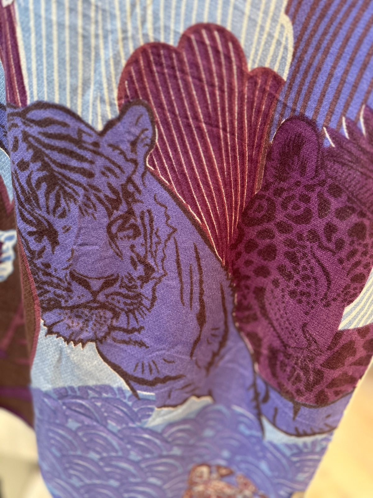 WILD FAMILY BONDS Kaschmir Cape/Stola, pink & mauve & lila & braun - Limited Edition #5