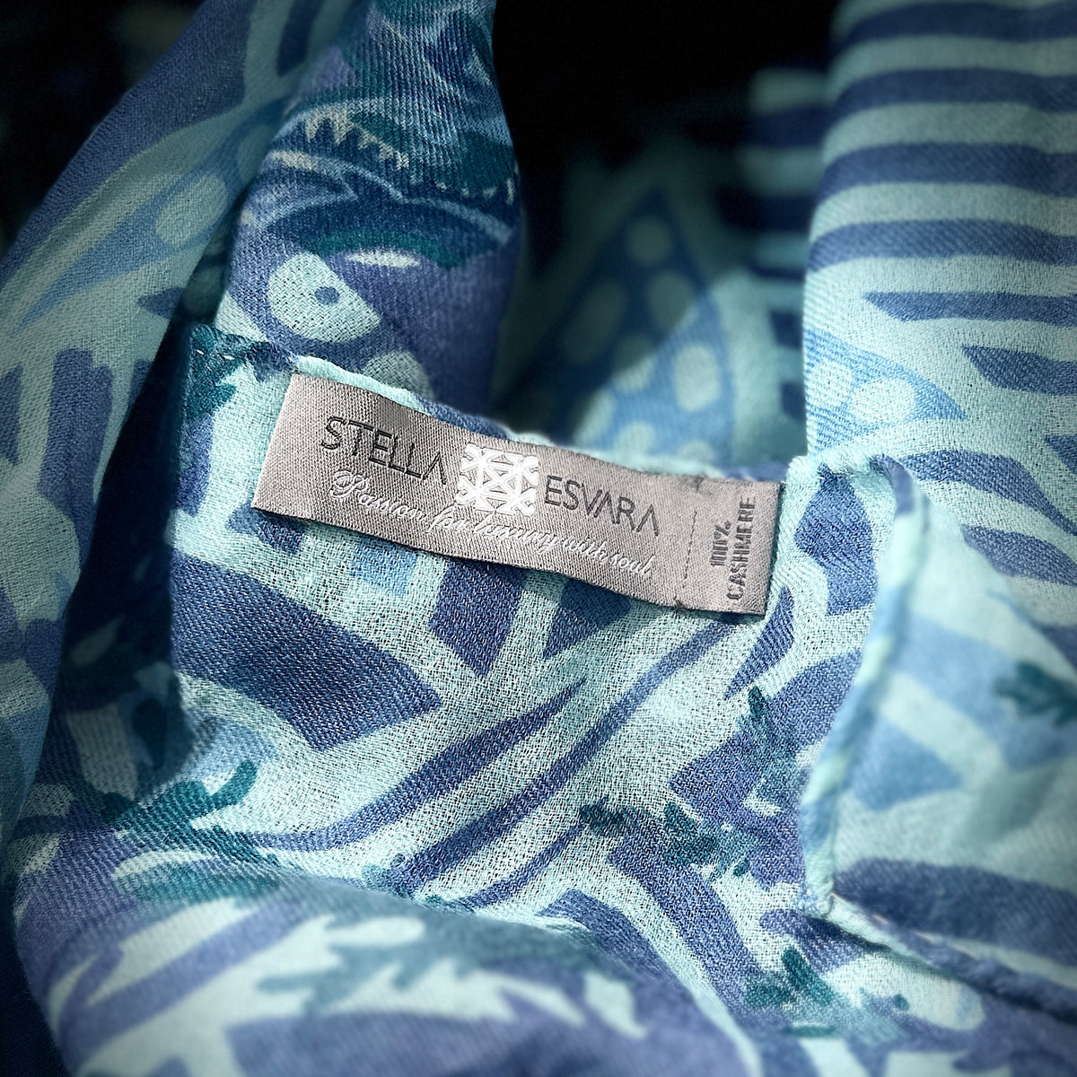 DEEP OCEAN Kaschmir Schal, 200 x 145 cm, Turqouise, Limited Edition #5