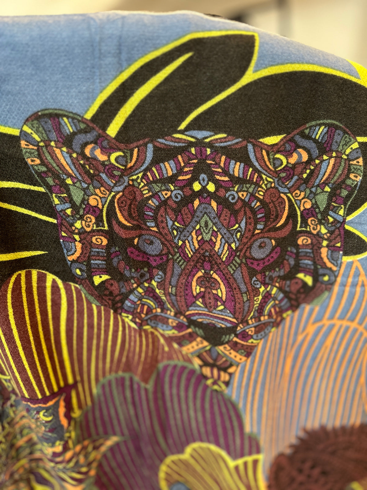 WILD FAMILY BONDS Kaschmir Cape/Stola, Blau , Pflaume, Orange, Lila & Braun - Limited Edition #5