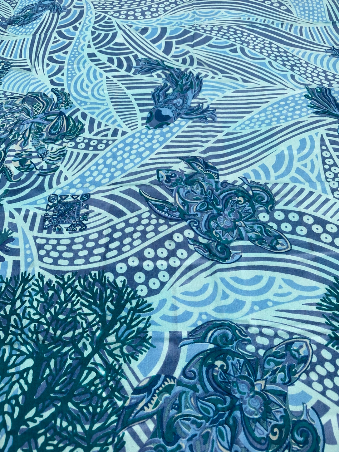 DEEP OCEAN Kaschmir Schal, 200 x 145 cm, Turqouise, Limited Edition #5