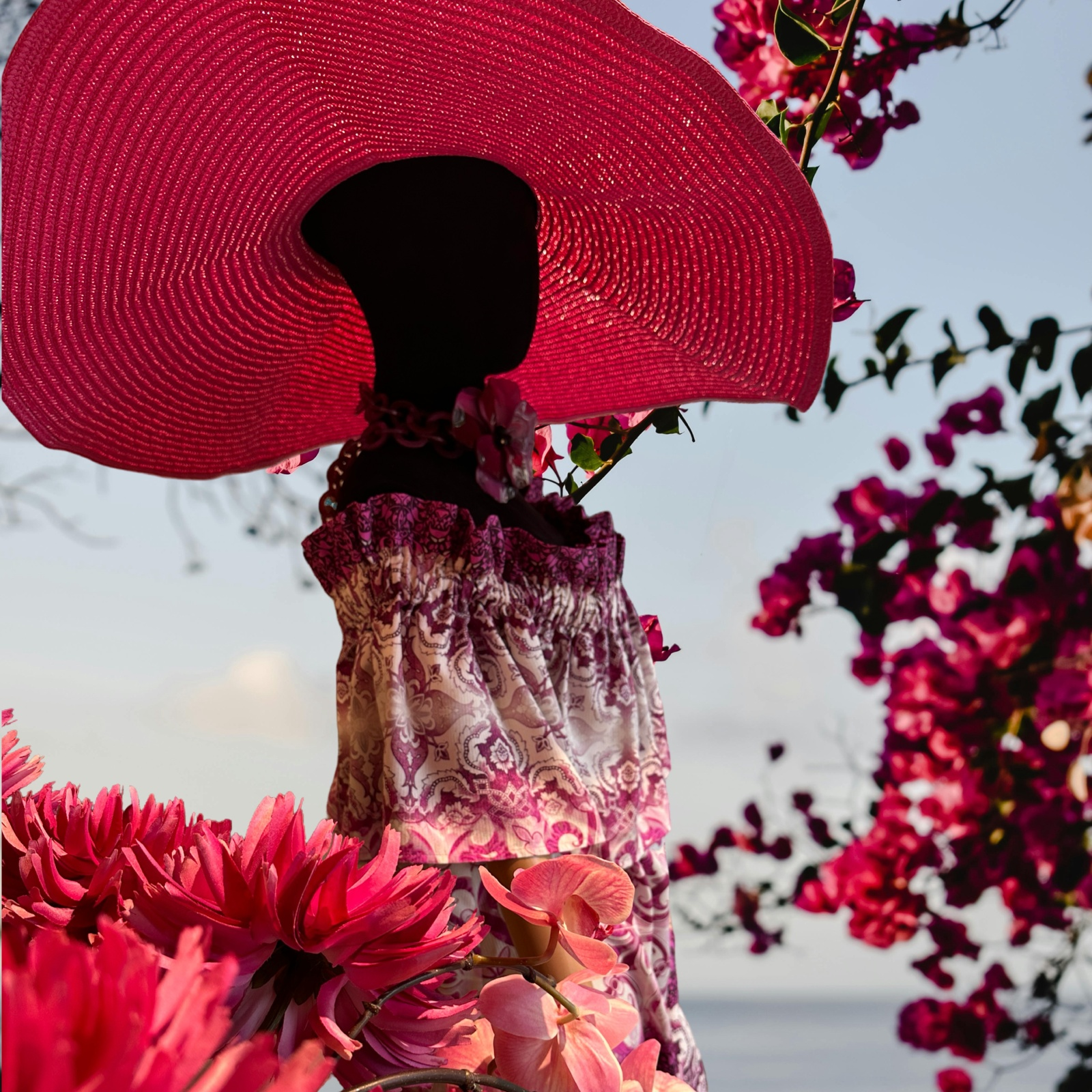 TIMELESS SUSTAINABLE COLLECTION Carmen Sommerkleid, Majolica Baumwoll-Jaquard, Pink Blossom, M, Unikat