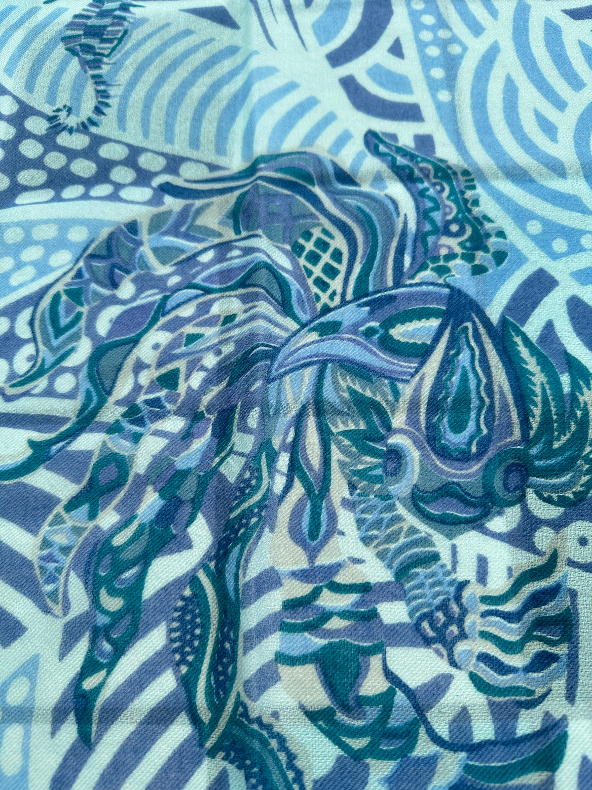 DEEP OCEAN Kaschmir Schal, 200 x 145 cm, Turqouise, Limited Edition #5