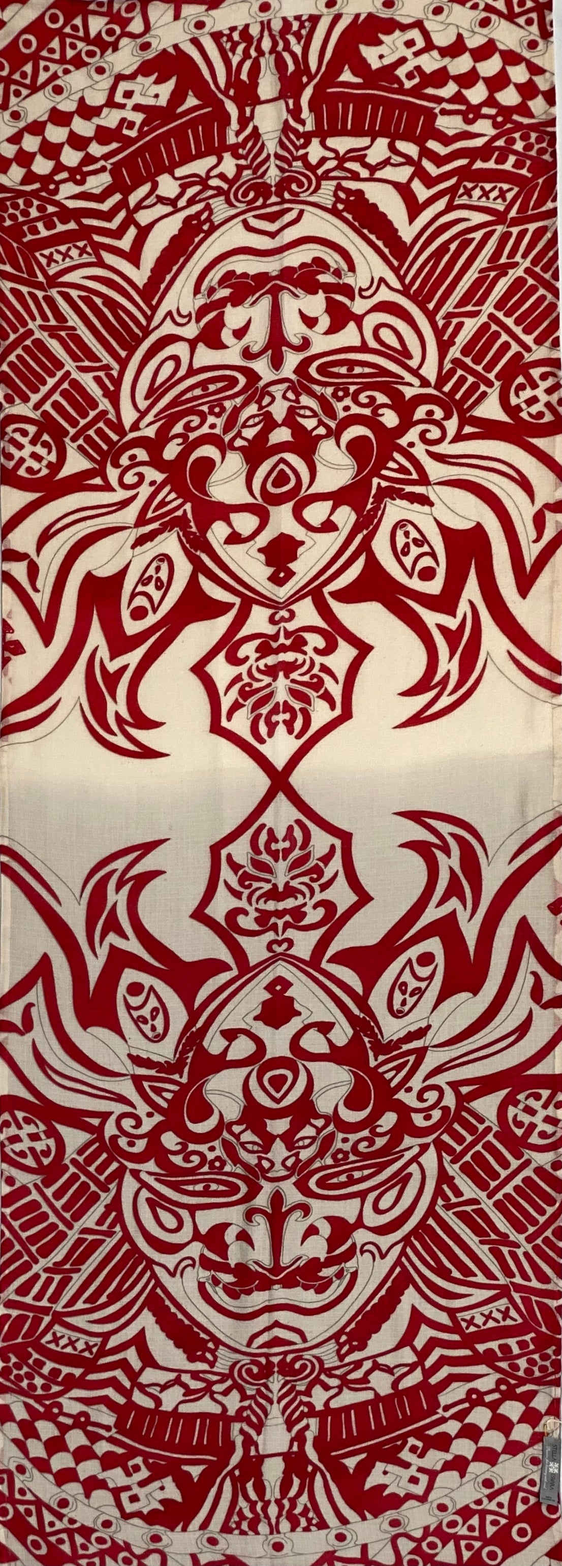 “LAST SAMURAI” doubleface limited edition Kaschmir Schal - 200x100 - rot/creme