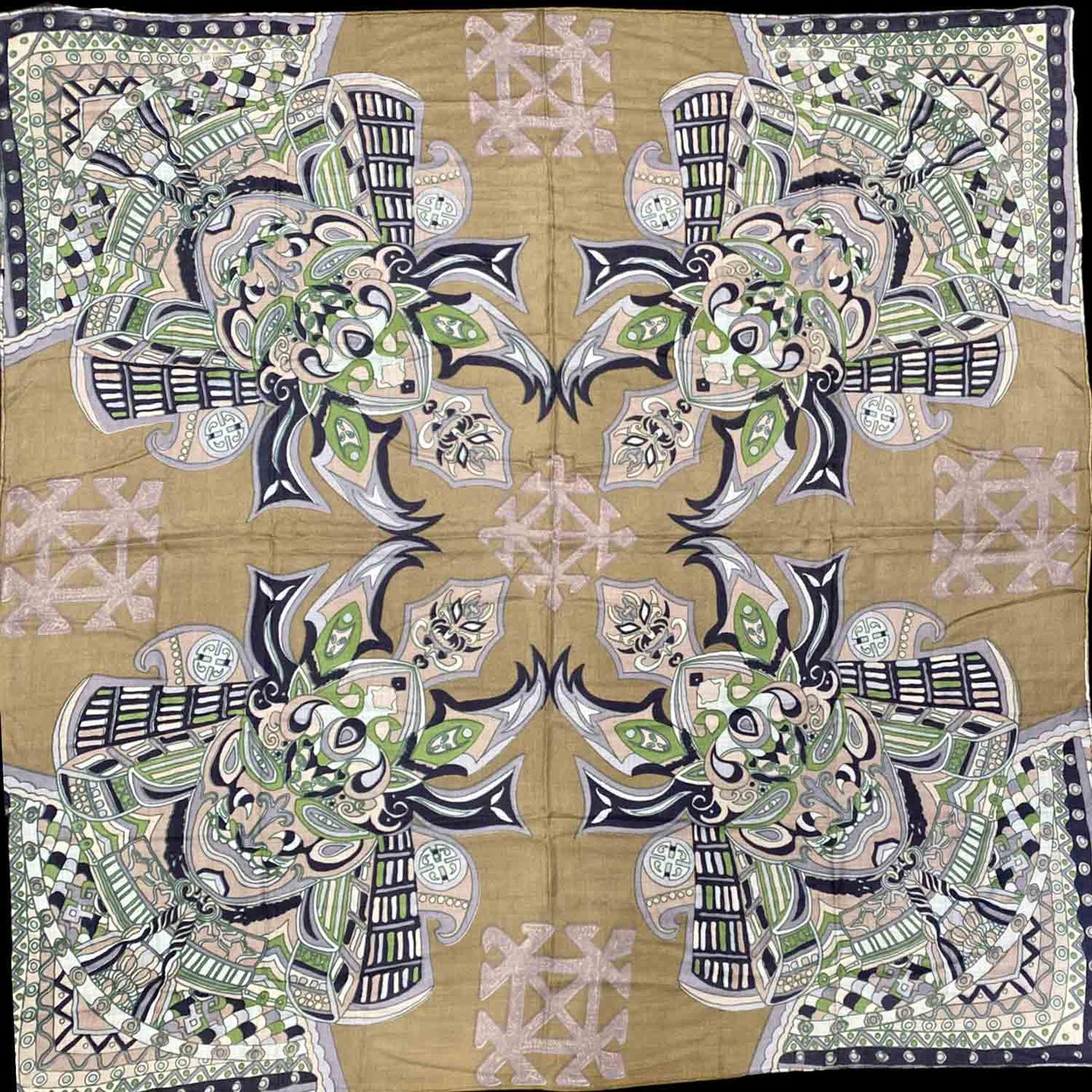 4 Green SAMURAI Kaschmir Carrré Tuch/Schal, Limited Edition