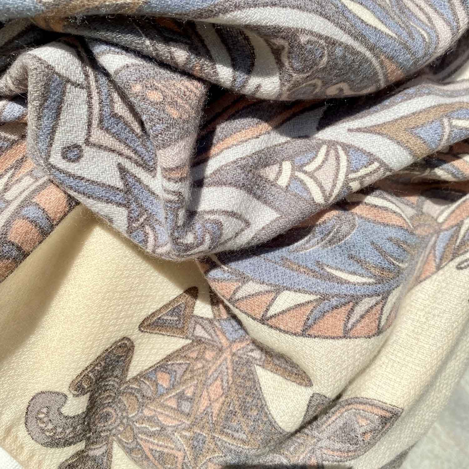 FLAMINGO GARDEN Kaschmir Cape/Stola XL, beige tones, limited 5/6