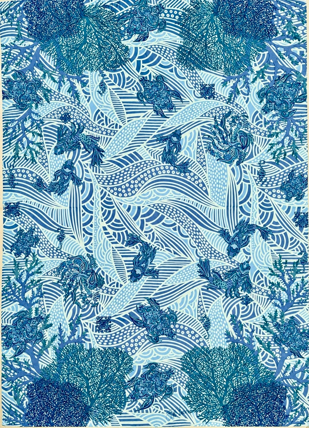 DEEP OCEAN Kaschmir Schal, 200 x 145 cm, Turqouise, Limited Edition #5