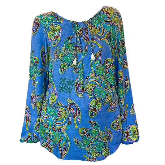 MAORI TURTLES Sommer Tunika, gruen & blau, Limited Edition, 3 St.