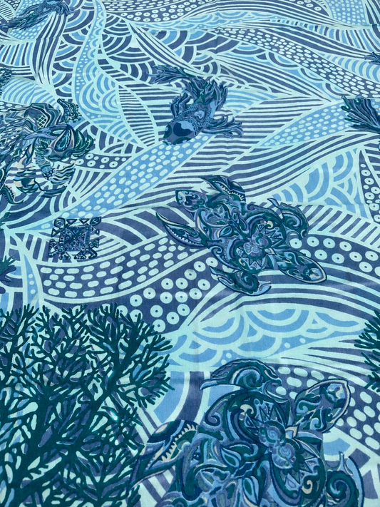 DEEP OCEAN Kaschmir Schal, 200 x 145 cm, Turqouise, Limited Edition #5
