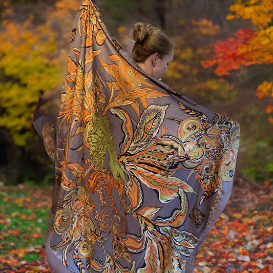 “BONDED IN GARDEN EDEN “ - LIMITED EDITION #2 of 4 pieces - cashmere &amp; silk, double face