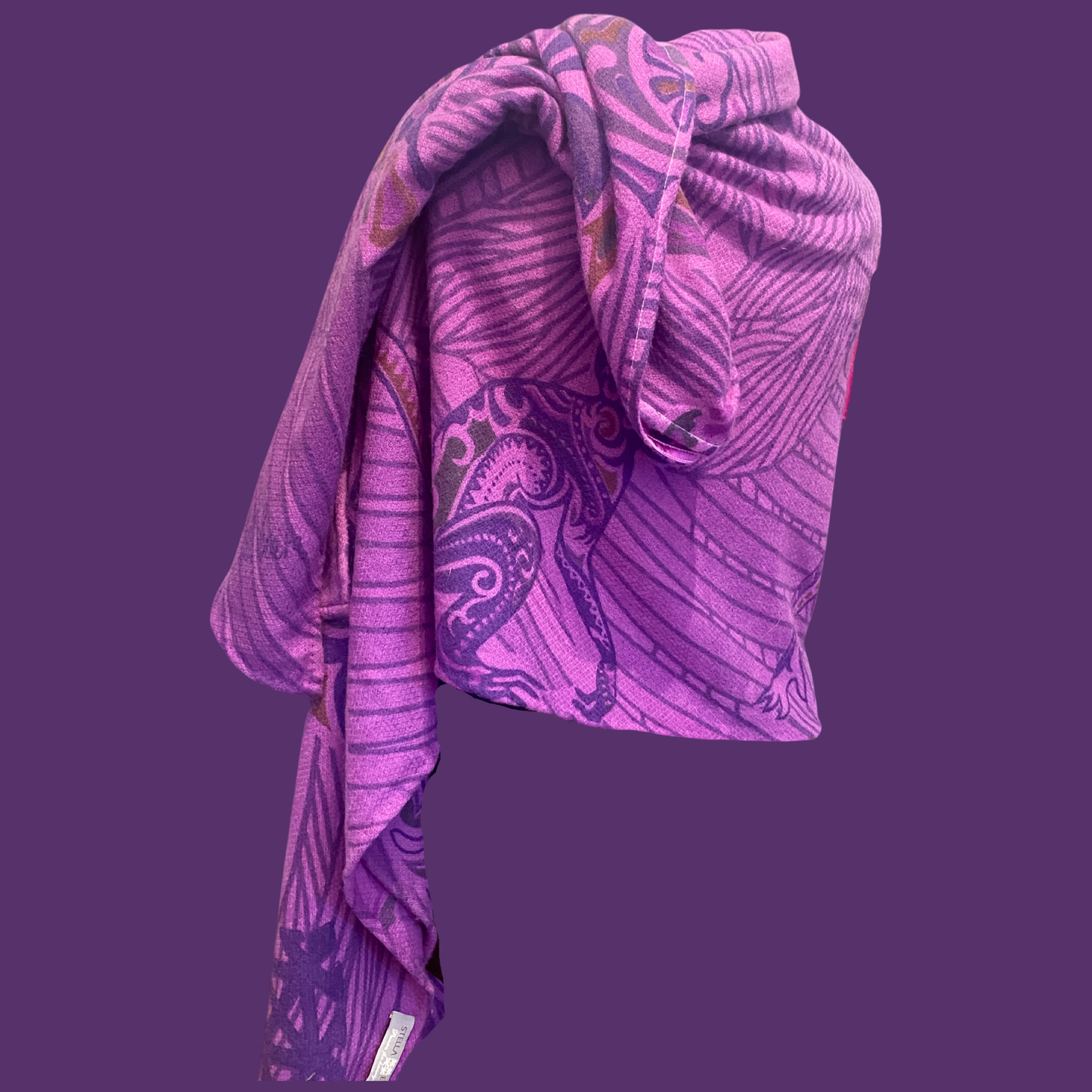 JUNGLE LOVE Kaschmir Cape/Stola, purple & mauve, Unikat