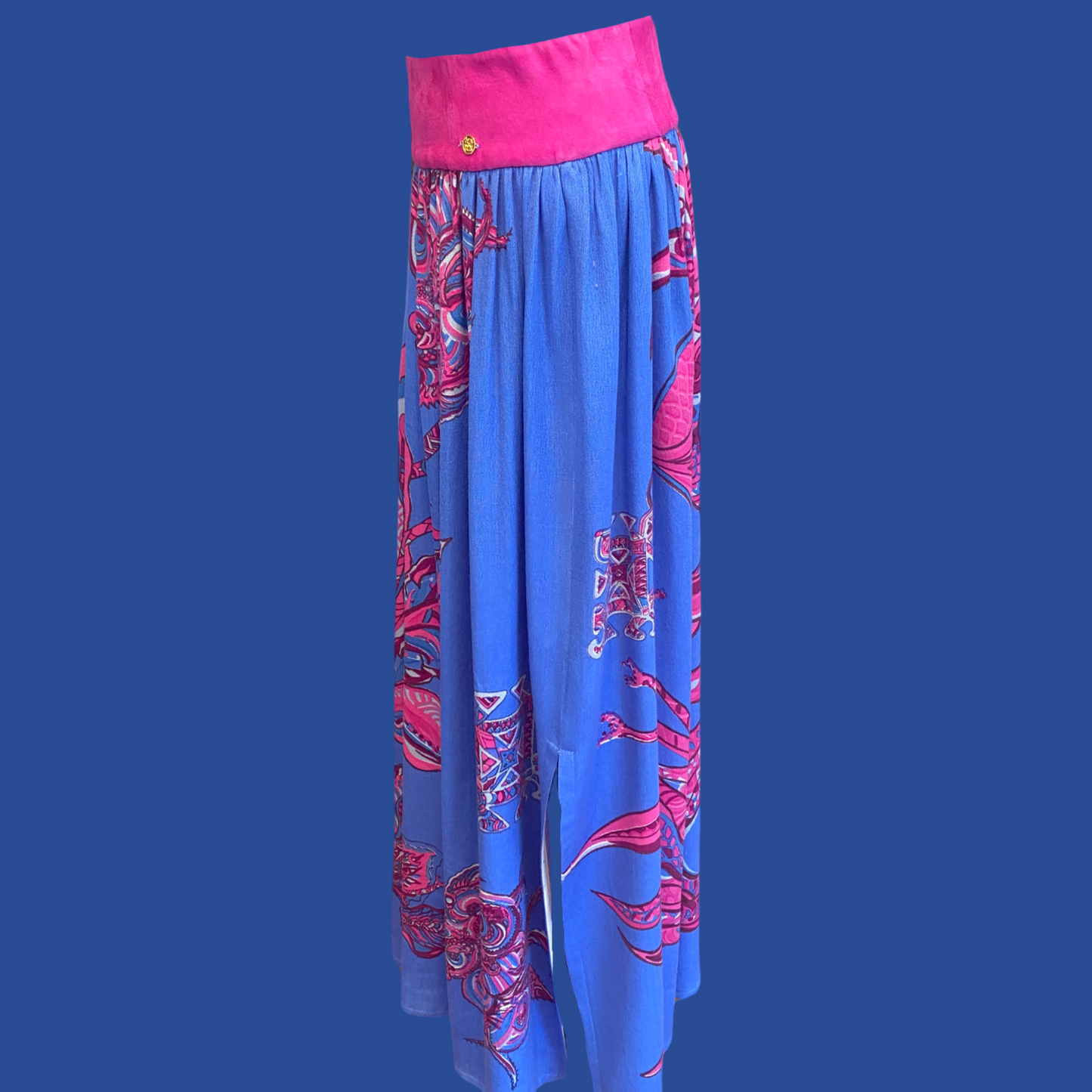 SOUL FLOWERS Maxi-Rock, blau & pink, Unikat