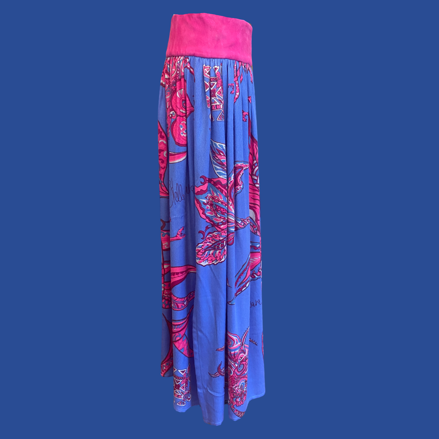 SOUL FLOWERS Maxi-Rock, blau & pink, Unikat