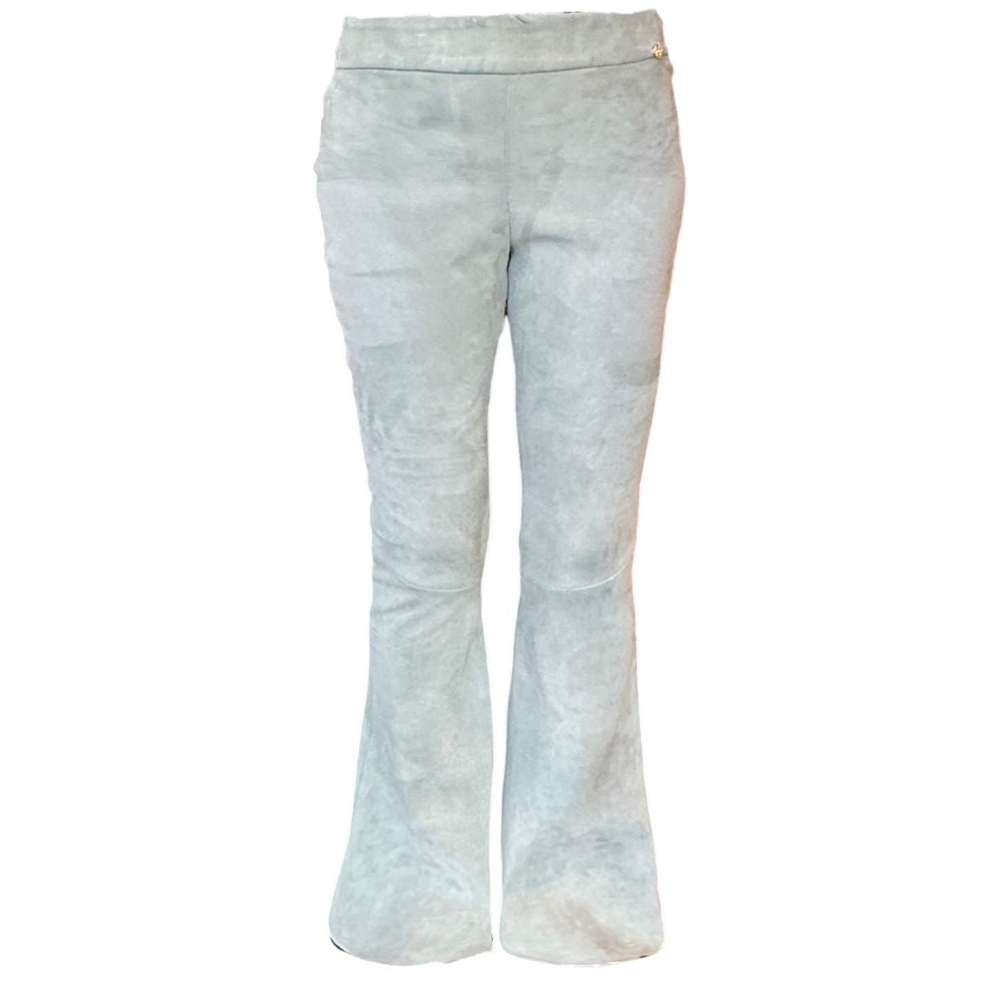 Lederhose mit Schlag aus Stretchlammleder, glacier blue, Maßkonfektion