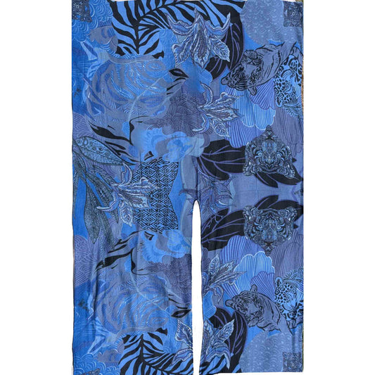 WILD FAMILY BONDS Kaschmir Cape/Stola, blue & black, Limited Edition #5