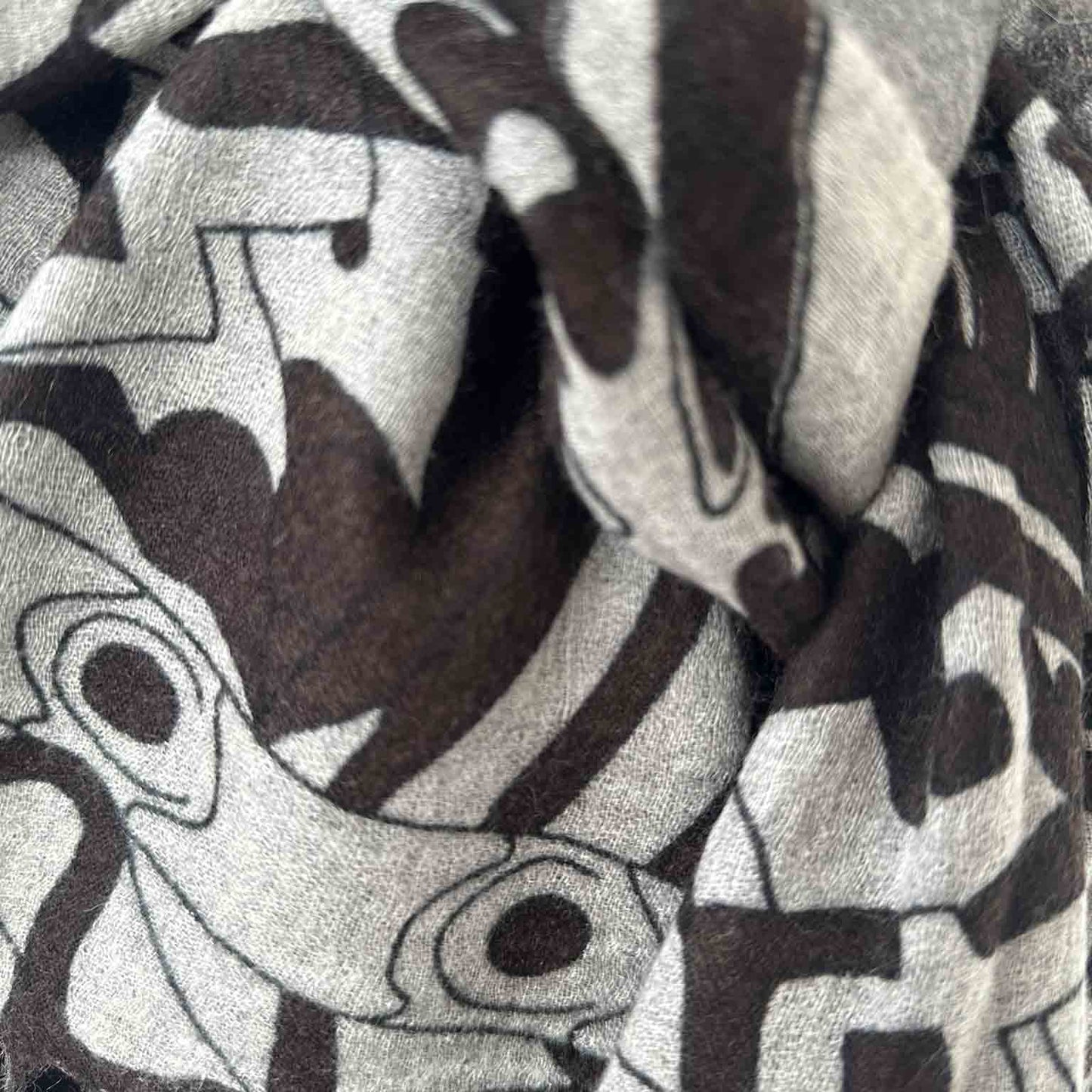 LAST SAMURAI Kaschmir Schal, Unisex, 200x70 grau/braun limited edition