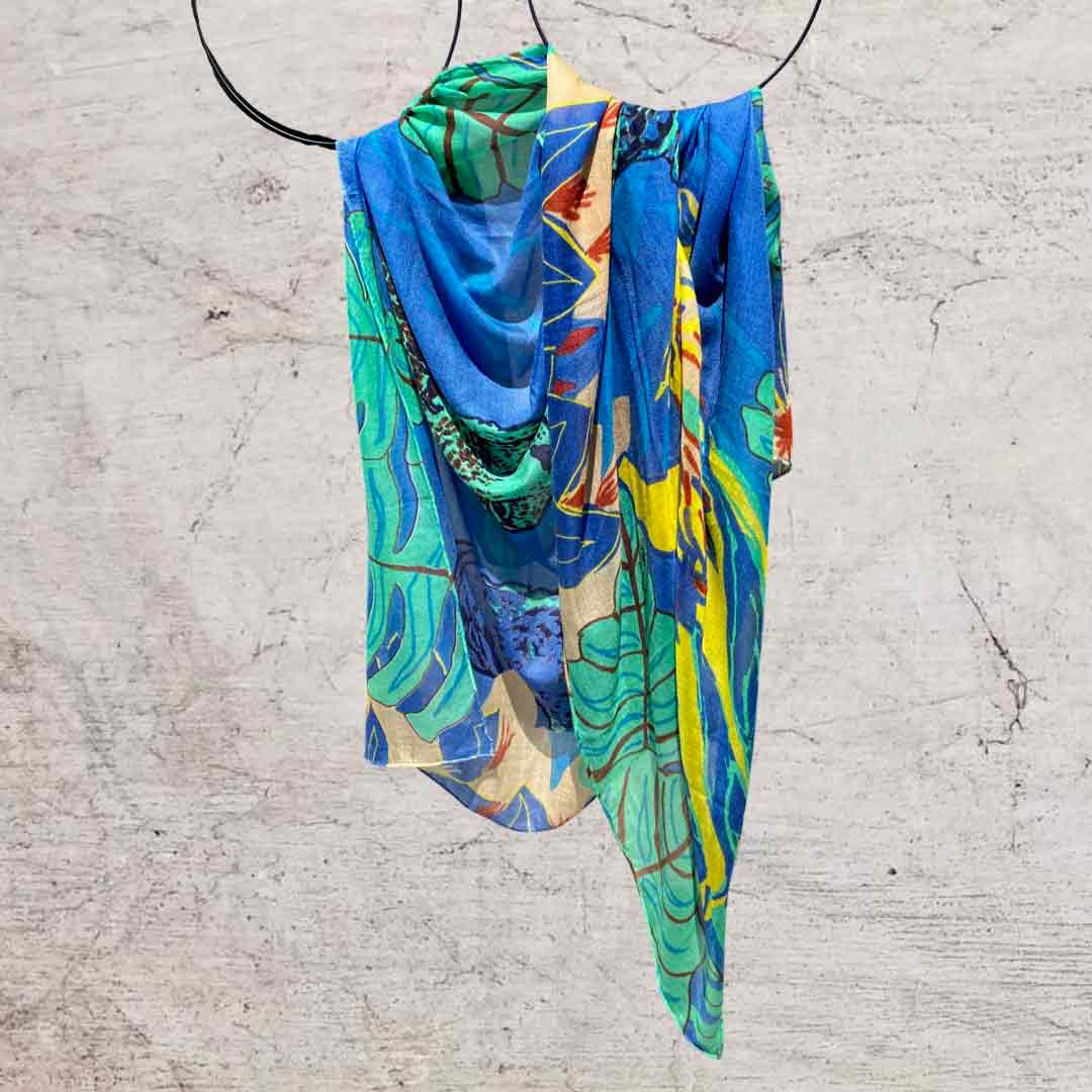 XL Kaschmir Schal "Tiger LOVE POND" 140 x 200 cm Handarbeit, limitiert