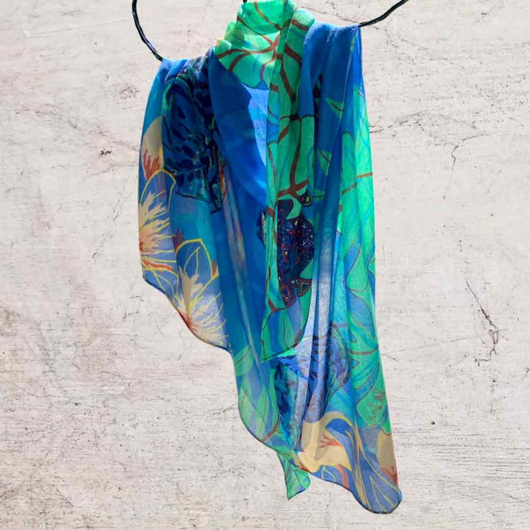 XL Kaschmir Schal "Tiger LOVE POND" 140 x 200 cm Handarbeit, limitiert