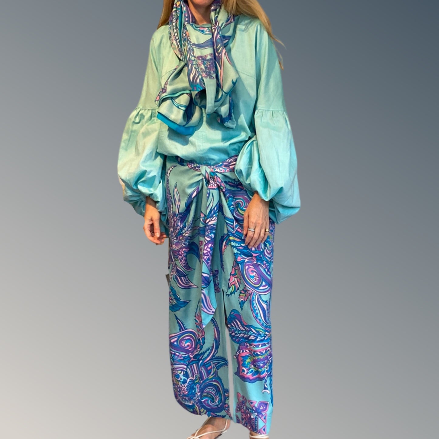 “BONDED IN GARDEN EDEN “- LIMITED EDITION #2 of 2 pieces - cashmere &amp; silk, double face