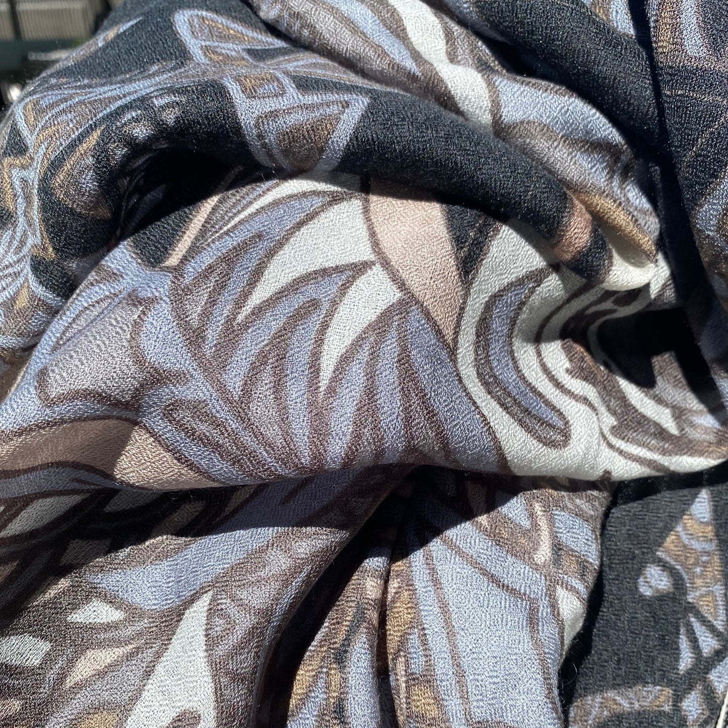"WILD LIFE" cashmere cloth - 3 of 5 limited. Taupe &amp; black