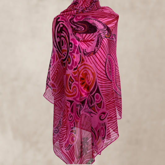 Cashmere XL scarf “BERRY JUNGLE” LIMITED EDITION