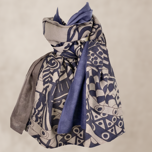 “LAST SAMURAI” doubleface limited edition cashmere scarf 