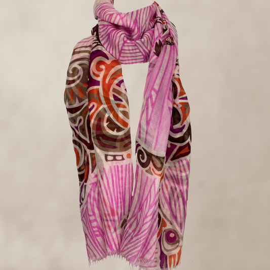 Cashmere scarf “PINK JUNGLE” Limited Edition