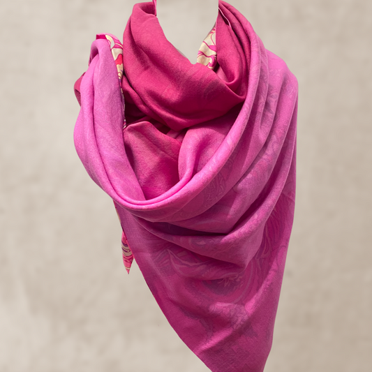 “BONDED IN GARDEN EDEN “- LIMITED EDITION #2 Stück -  Kaschmir & Seide, Doubleface Pink Tones