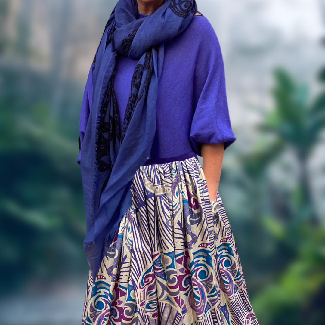 Maxi skirt - Very Peri JUNGLE LOVE - maxi silk skirt