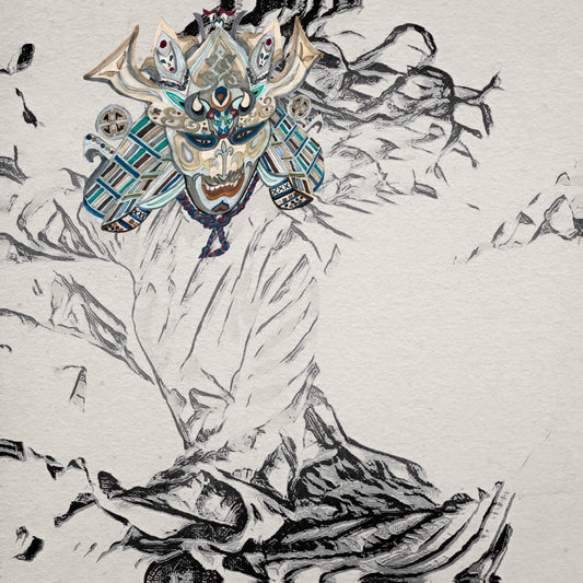 "THE LAST SAMURAI" ink on paper 80x80 cm